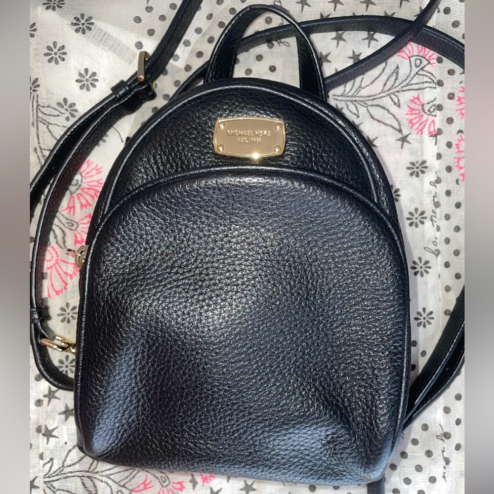 Michael Kors Abbey Mini Pebbled Leather Backpack